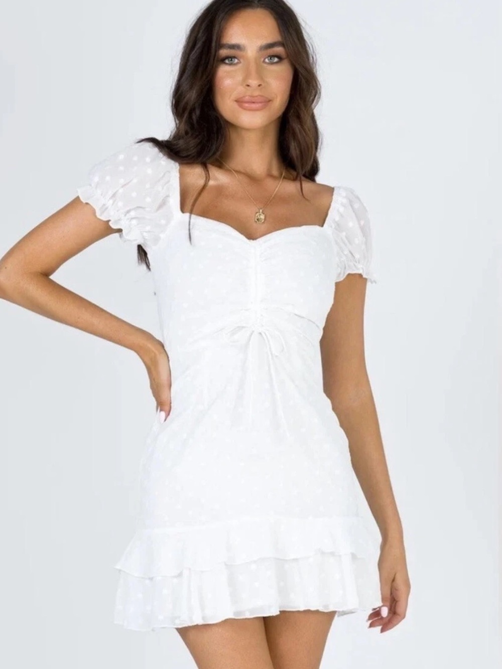 Princess Polly Mikail White Mini Dress Size 8